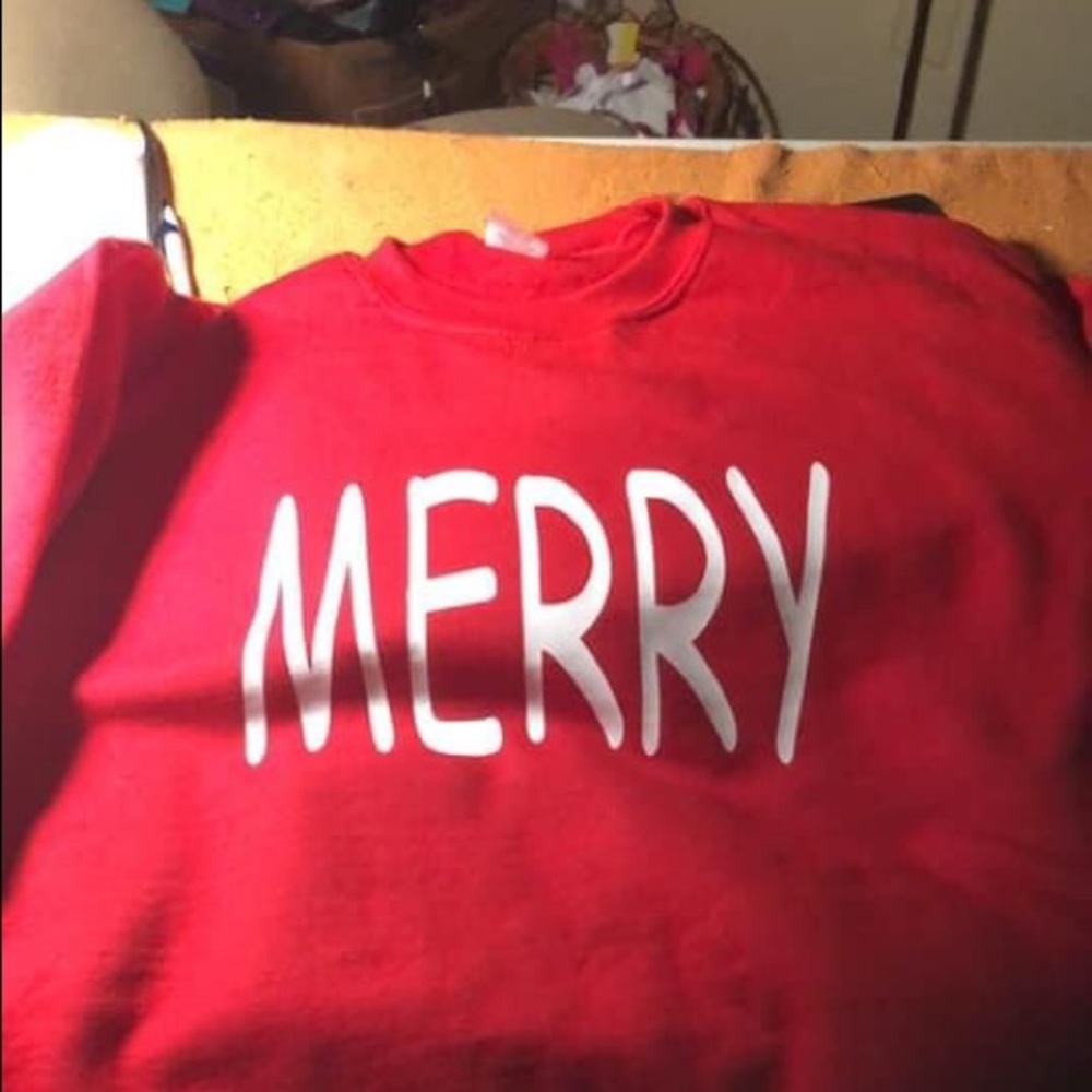 Red “Merry” sweatshirt size 2xl